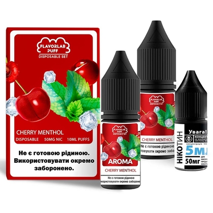 Набір Disposable Puff Salt 10мл (Cherry Menthol)