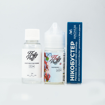 Набор Fluffy Puff Salt 30мл (Raspberry Ice)