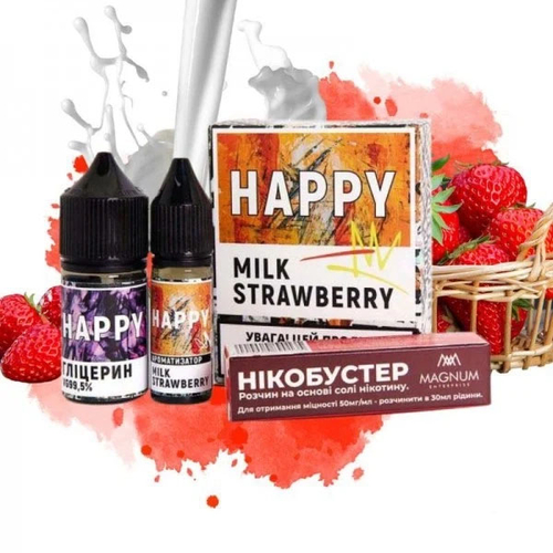 Набор Happy Salt 30мл (Milk Strawberry)