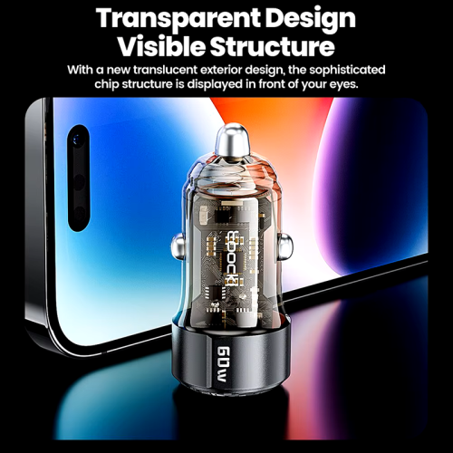 Адаптер для авто Toocki Dual-Port Car Charger 60W (Brown Black) Адаптер для авто Toocki Dual-Port Car Charger 60W (Brown Black)