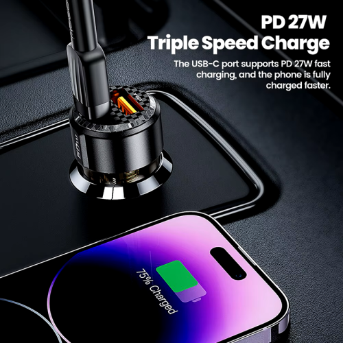 Адаптер для авто Toocki Dual-Port Car Charger 60W (Brown Black) Адаптер для авто Toocki Dual-Port Car Charger 60W (Brown Black)