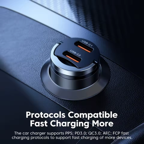 Адаптер для авто Toocki Pulling-Ring Car Charger 45W (Black) Адаптер для авто Toocki Pulling-Ring Car Charger 45W (Black)
