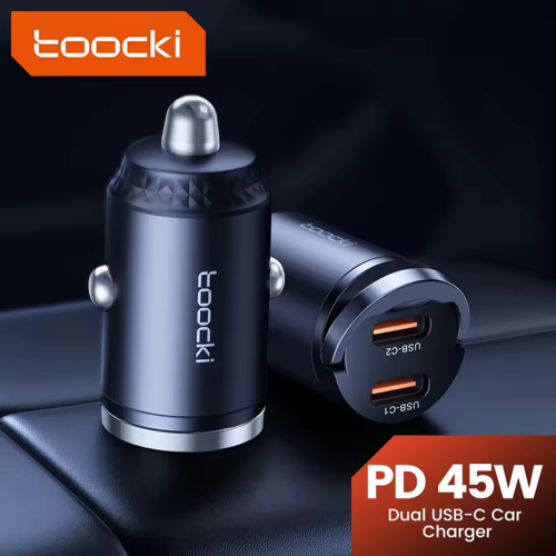 Адаптер для авто Toocki Pulling-Ring Car Charger 45W (Black)