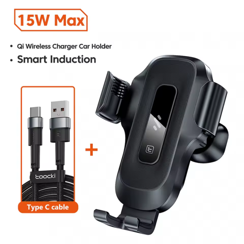 Адаптер для авто Toocki Wireless Charging Car Holder 15W (Black) Адаптер для авто Toocki Wireless Charging Car Holder 15W (Black)