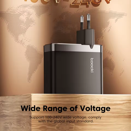 Адаптер Toocki 3-Port GaN Fast Charger (2 USB-C + 1 USB-A) 100W/2A (Black) Адаптер Toocki 3-Port GaN Fast Charger (2 USB-C + 1 USB-A) 100W/2A (Black)