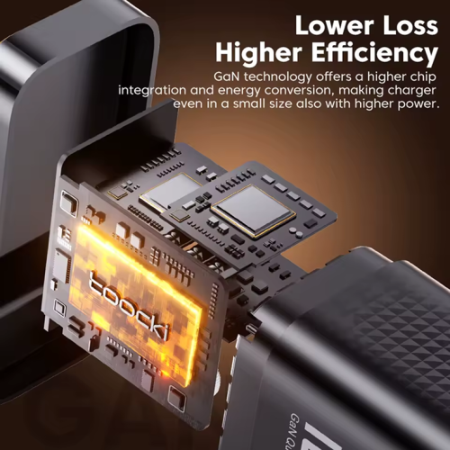 Адаптер Toocki 3-Port GaN Fast Charger (2 USB-C + 1 USB-A) 100W/2A (Black) Адаптер Toocki 3-Port GaN Fast Charger (2 USB-C + 1 USB-A) 100W/2A (Black)