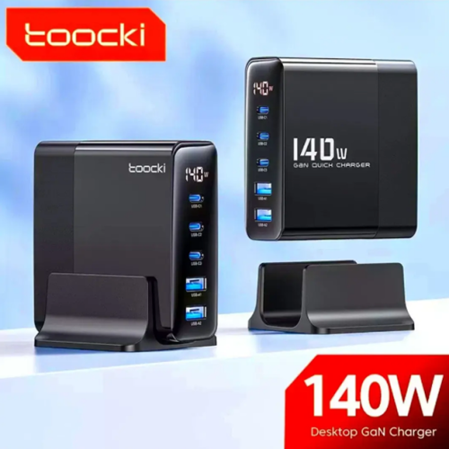 Адаптер Toocki GaN Desktop Charger (3 USB-C + 2 USB-A) 140W/2.5A (White) Адаптер Toocki GaN Desktop Charger (3 USB-C + 2 USB-A) 140W/2.5A (White)