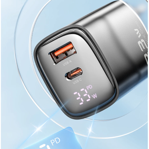 Адаптер Toocki Smart Power Display GaN Quick Charger 33W (Black) Адаптер Toocki Smart Power Display GaN Quick Charger 33W (Black)