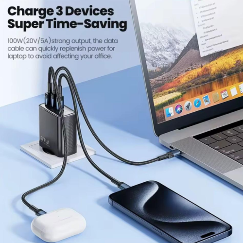 Адаптер Toocki Smart Power Display GaN Quick Charger 67W/1.5A (Black)