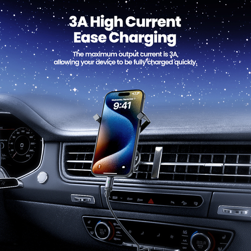 Кабель Toocki 2-in-1 Spring Stretch Cable A+C-C 3A 1.5m (Grey)