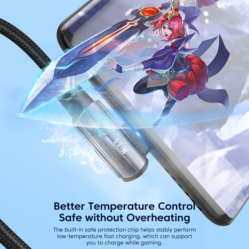 Кабель Toocki Elbow Fast Charging Data Cable A-C 100W/6A 1m (Black)