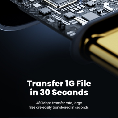 Кабель Toocki Smart Digital Display Fast Charge Cable C-C 240W 1m (Grey)