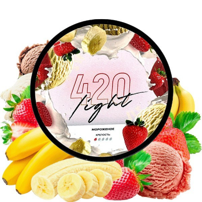 Табак для кальяна 420 Light 100g (Бананово-Клубничное Мороженое)